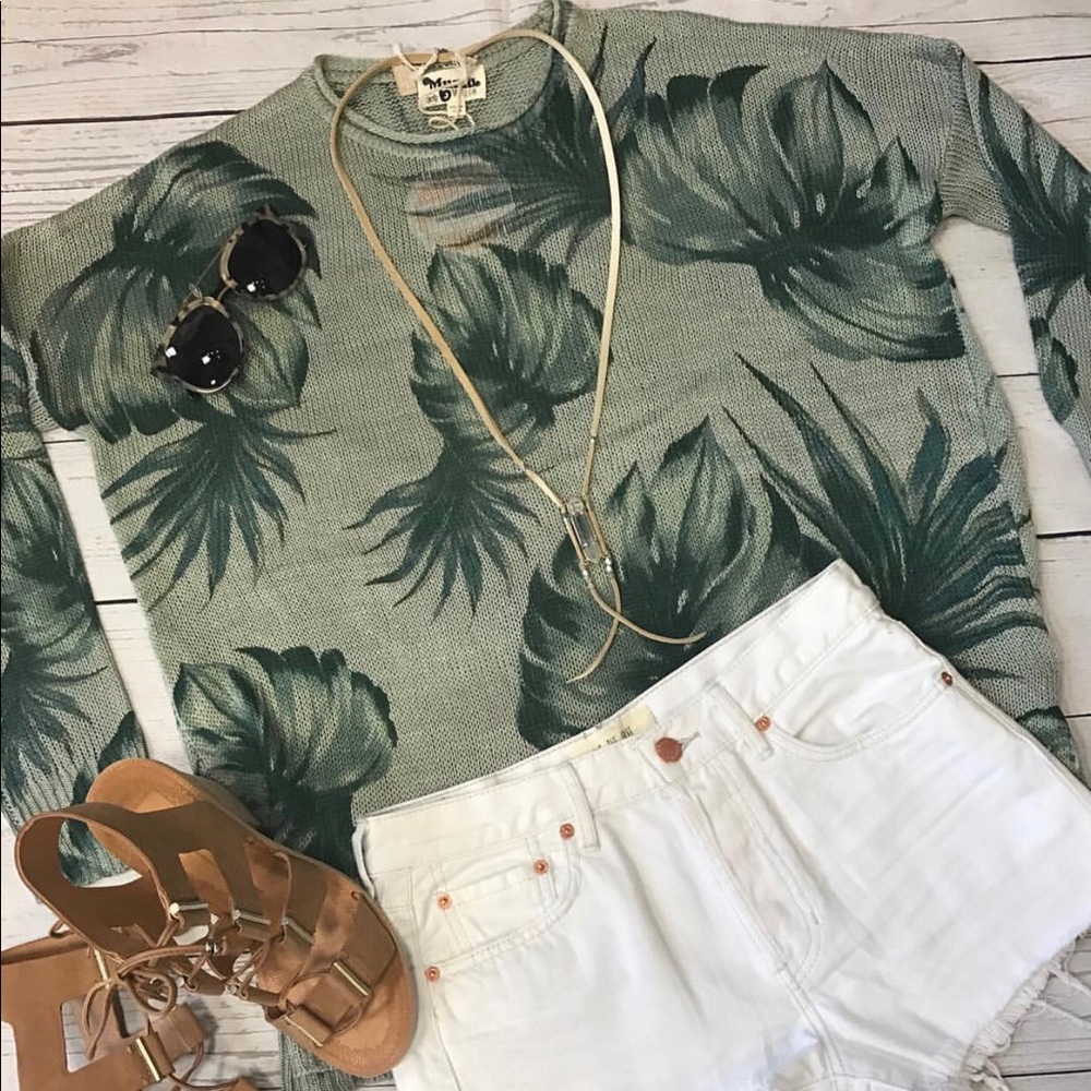 Show me your mumu sweater in palm print size small